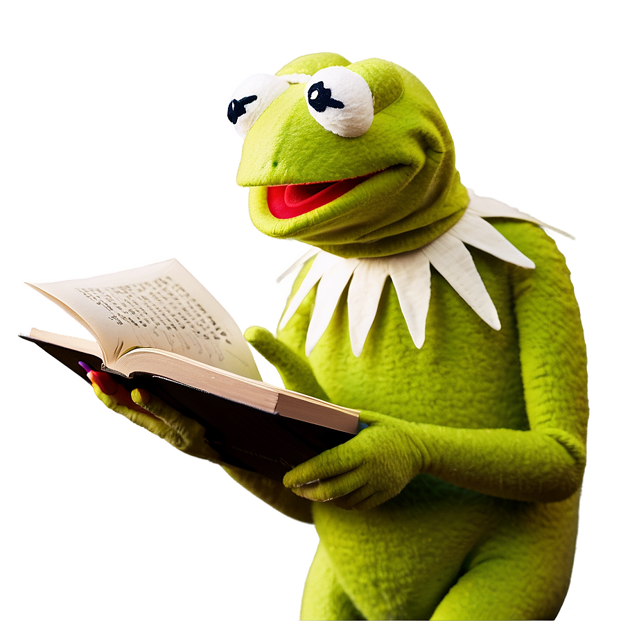 Kermit Reading Book Png 05232024 PNG Image