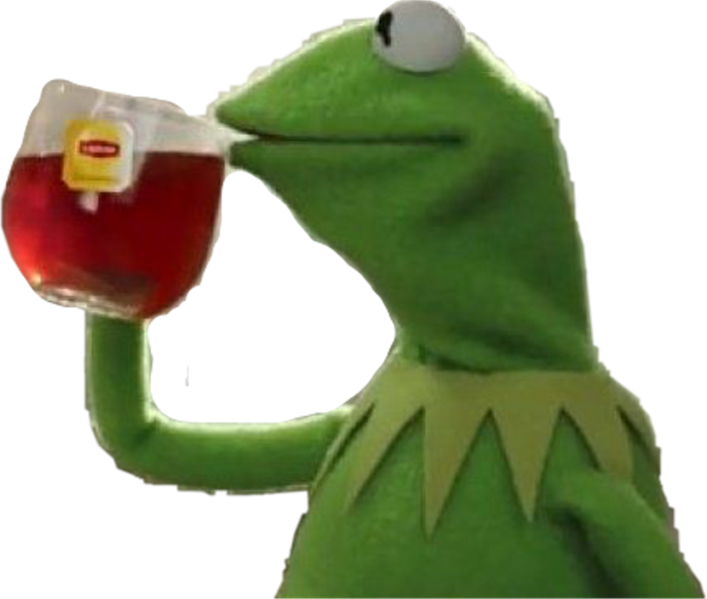 Kermit Sipping Tea Meme PNG Image