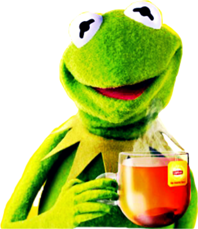 Kermit Tea Meme PNG Image