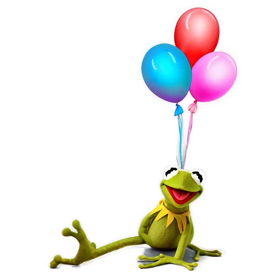 Kermit With Balloons Png 90 PNG Image