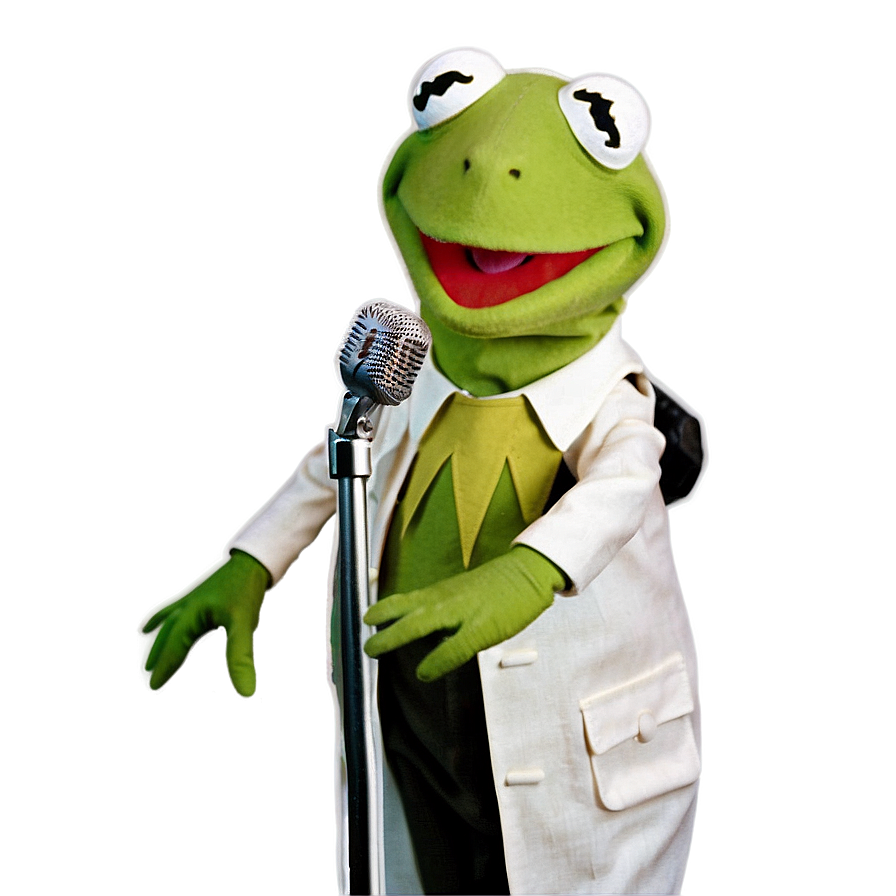 Kermit With Microphone Png Kvn59 PNG Image