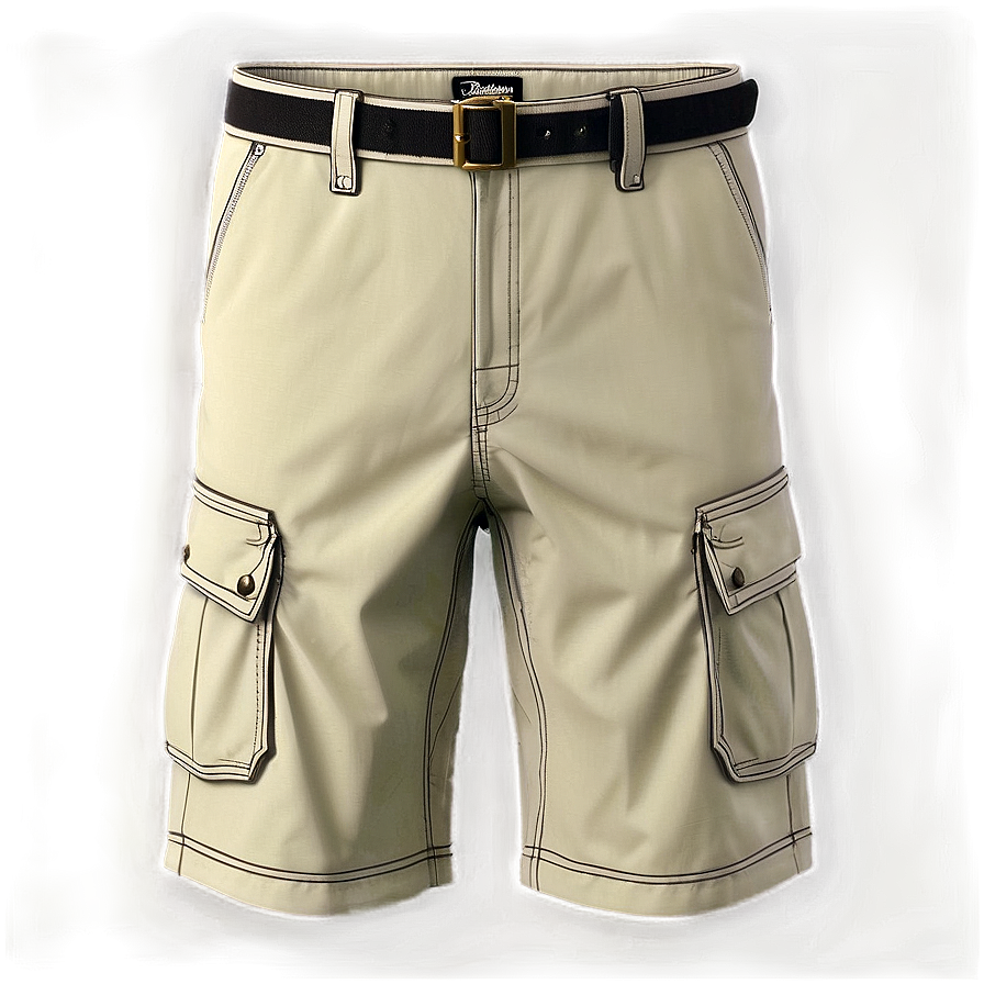 Khaki Cargo Shorts Png 06282024 PNG Image