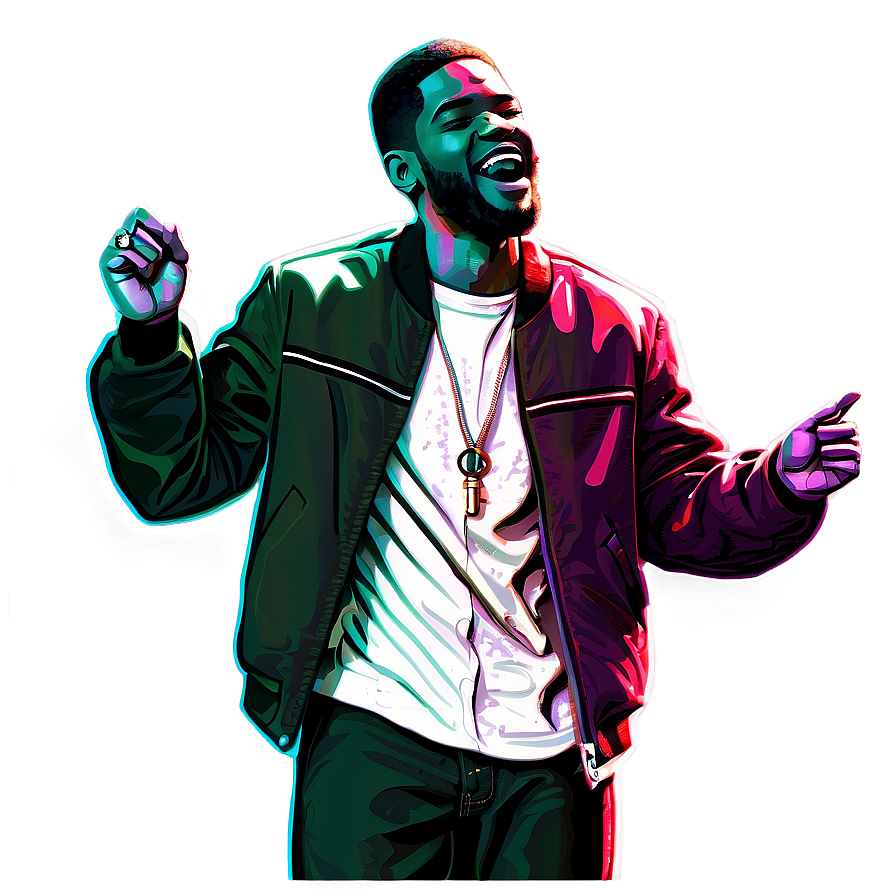 Kid Cudi With Microphone Png Fww PNG Image