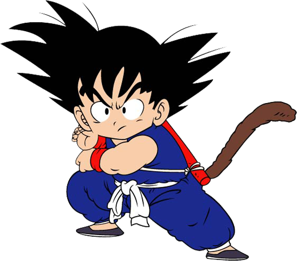 Kid Goku Classic Pose PNG Image