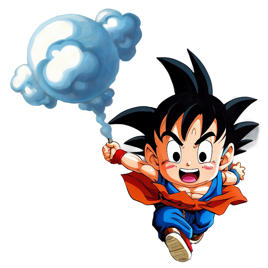 Kid Goku Flying Nimbus Png 04292024 PNG Image