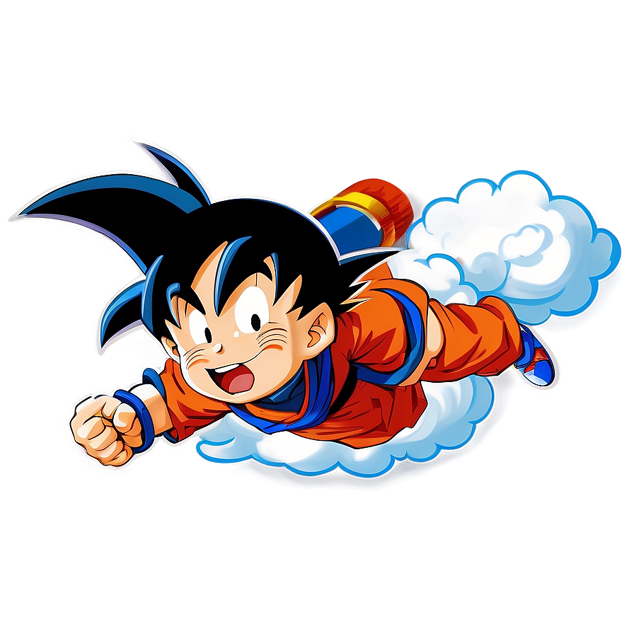 Kid Goku Flying Nimbus Png 3 PNG Image