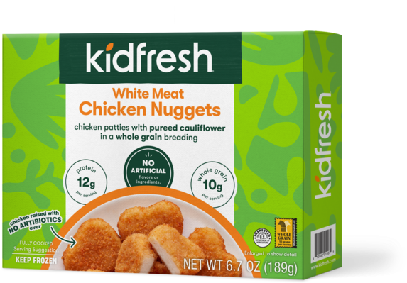 Kidfresh White Meat Chicken Nuggets Packaging PNG Image