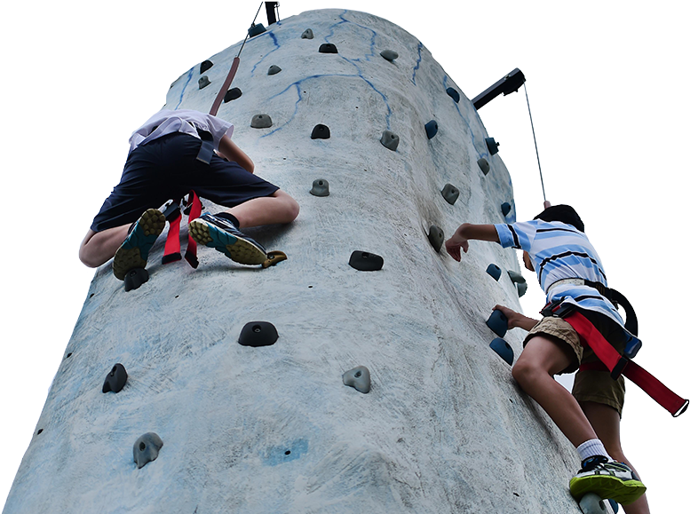 Kids Ascending Artificial Climbing Wall PNG Image