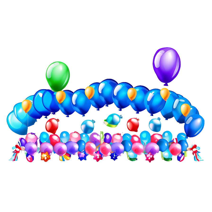 Kids Birthday Balloon Garland Png 06282024 PNG Image