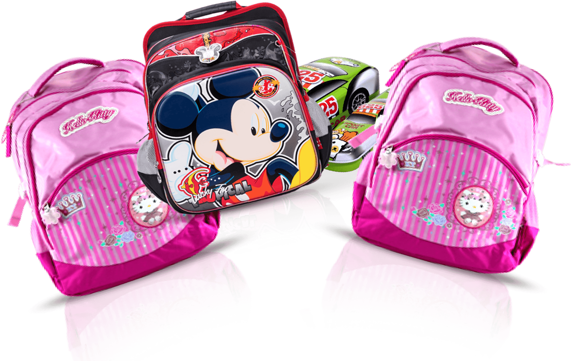 Kids Character Backpacks PNG Image