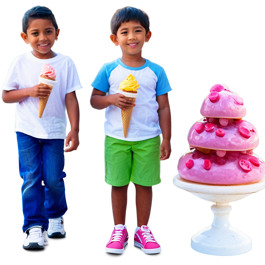 Kids Eating Ice Cream Png Oug87 PNG Image