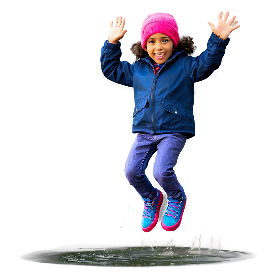 Kids Jumping In Puddles Png 6 PNG Image