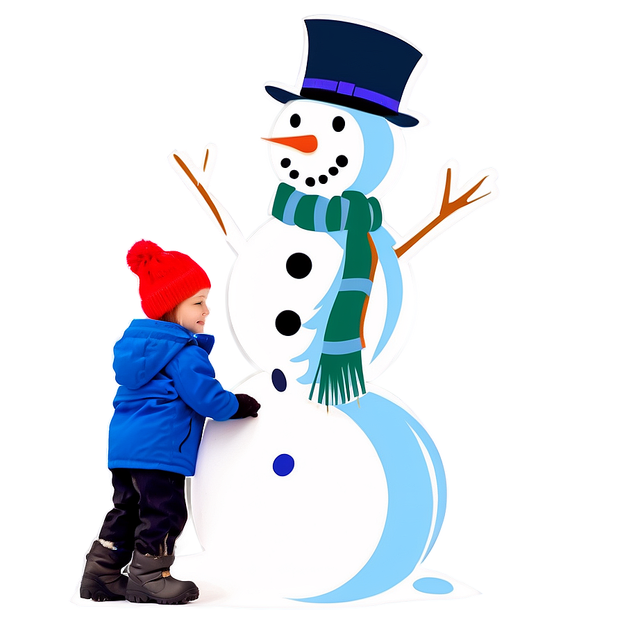 Kids Making Snowman Png 80 PNG Image