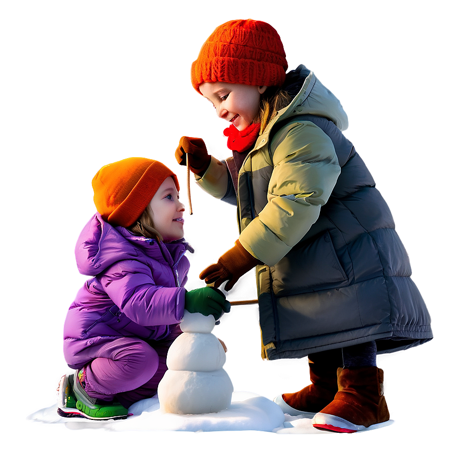 Kids Making Snowman Png Txf PNG Image