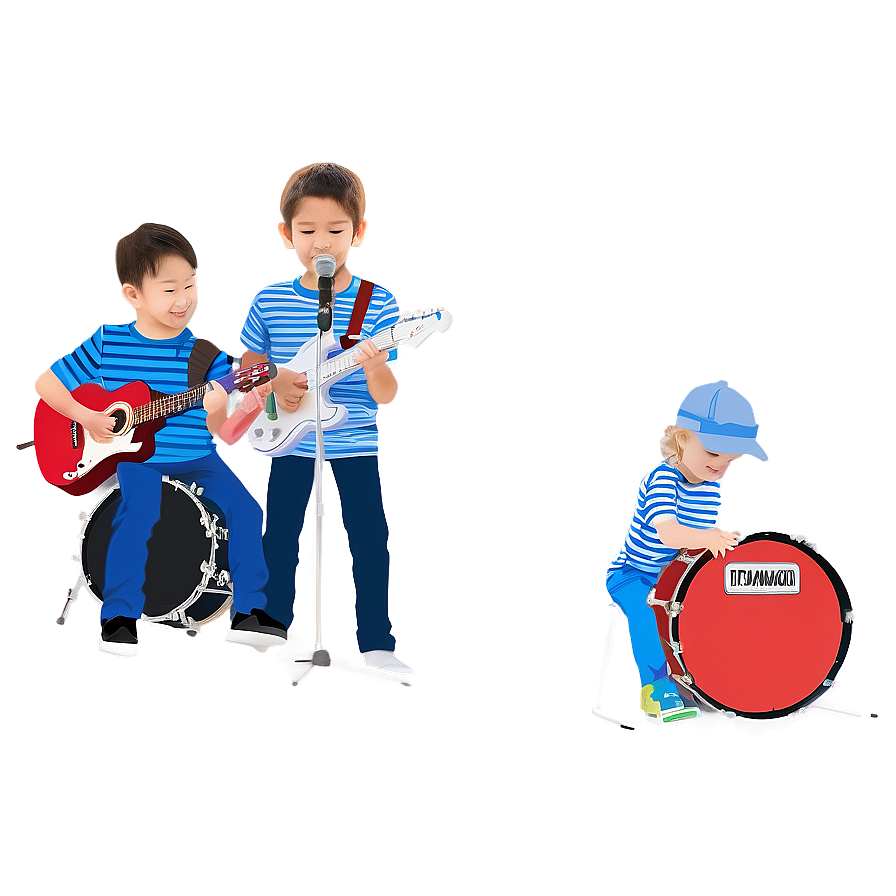 Kids Music Band Playing Png Too4 PNG Image