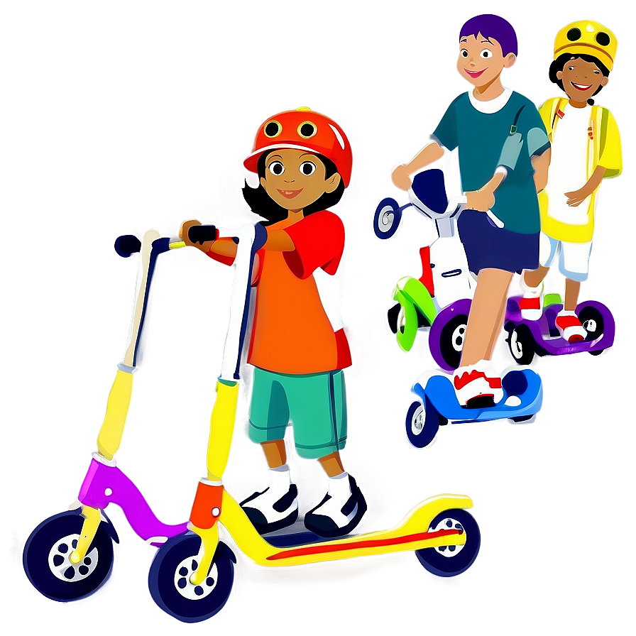 Kids On Scooters Png 72 PNG Image