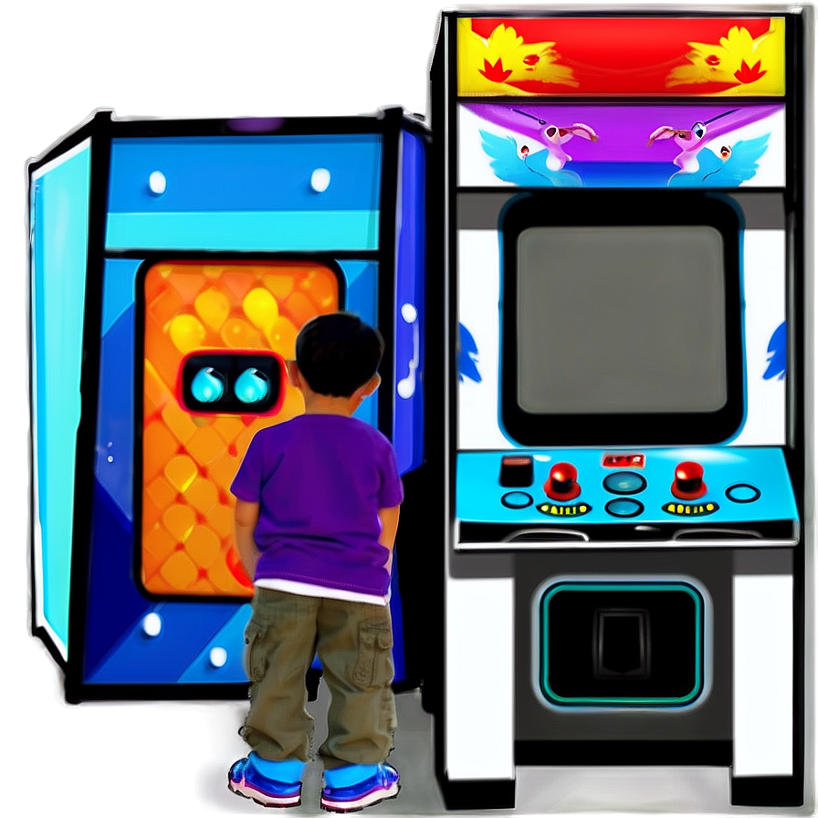 Kids Playing Arcade Games Png Ouk PNG Image