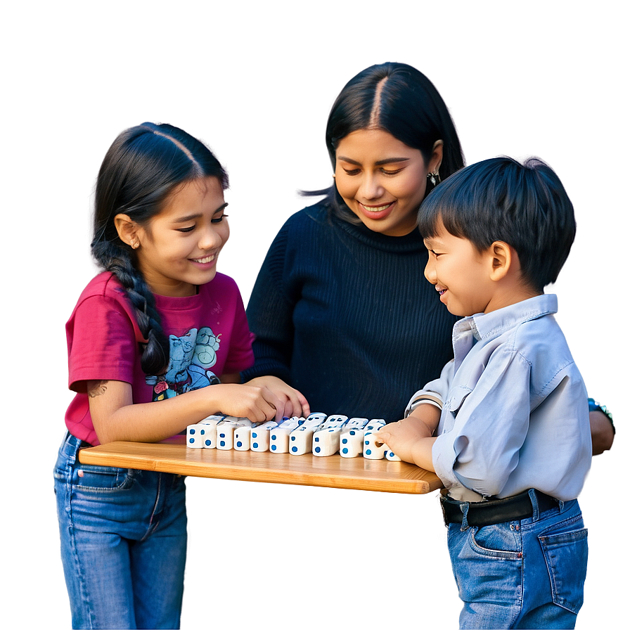 Kids Playing Dominoes Png Mia PNG Image