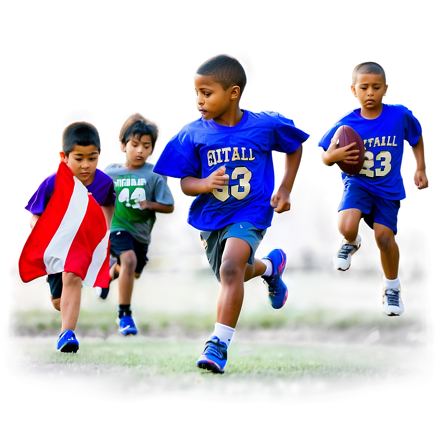 Kids Playing Flag Football Png Nfv PNG Image