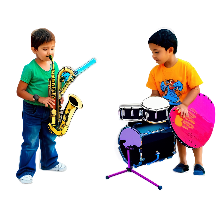 Kids Playing Instruments Clipart Png Dny15 PNG Image