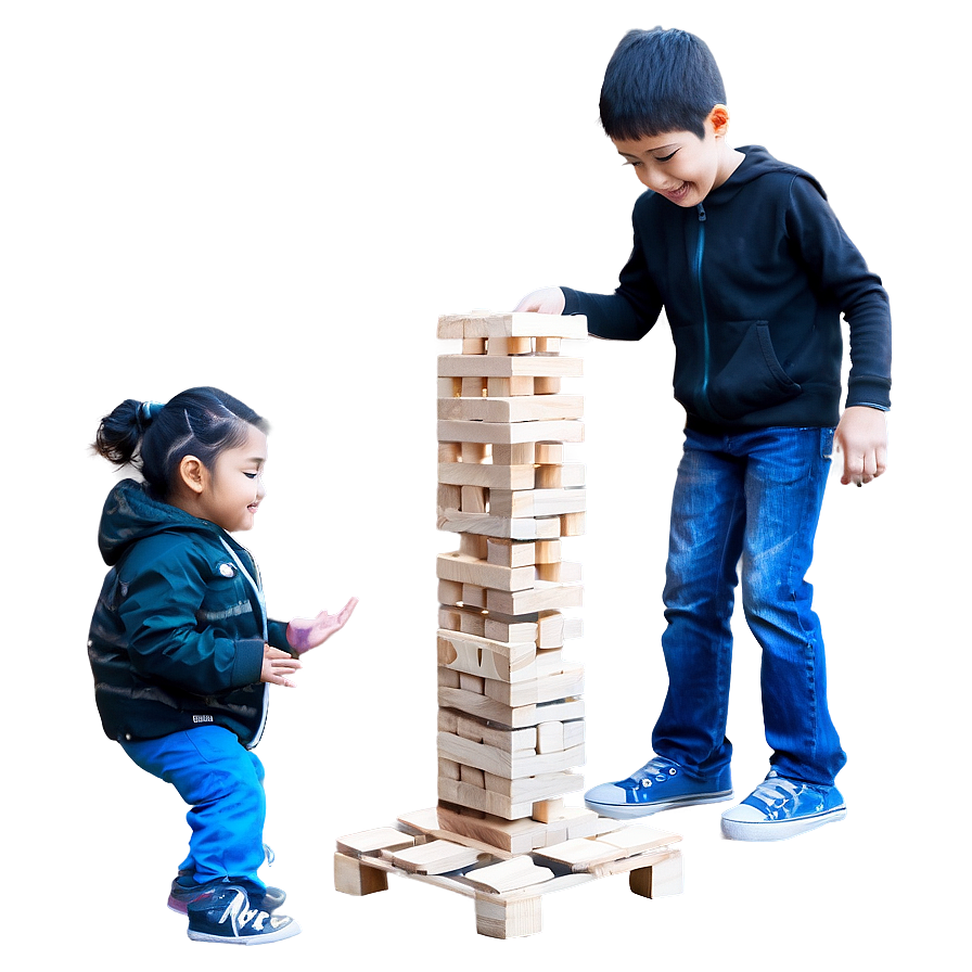 Kids Playing Jenga Png Mvj PNG Image