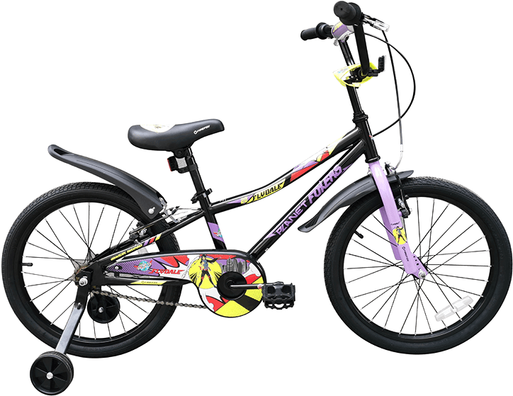 Kids Purple B M X Bikewith Training Wheels PNG Image