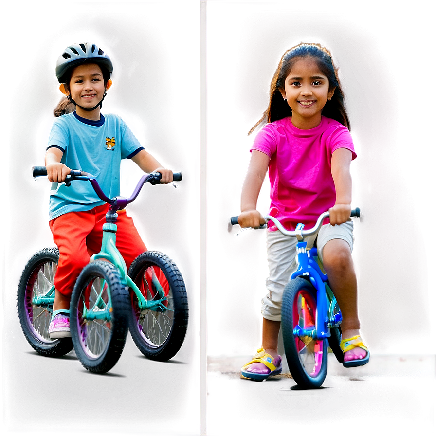 Kids Riding Bikes Png Dfm45 PNG Image