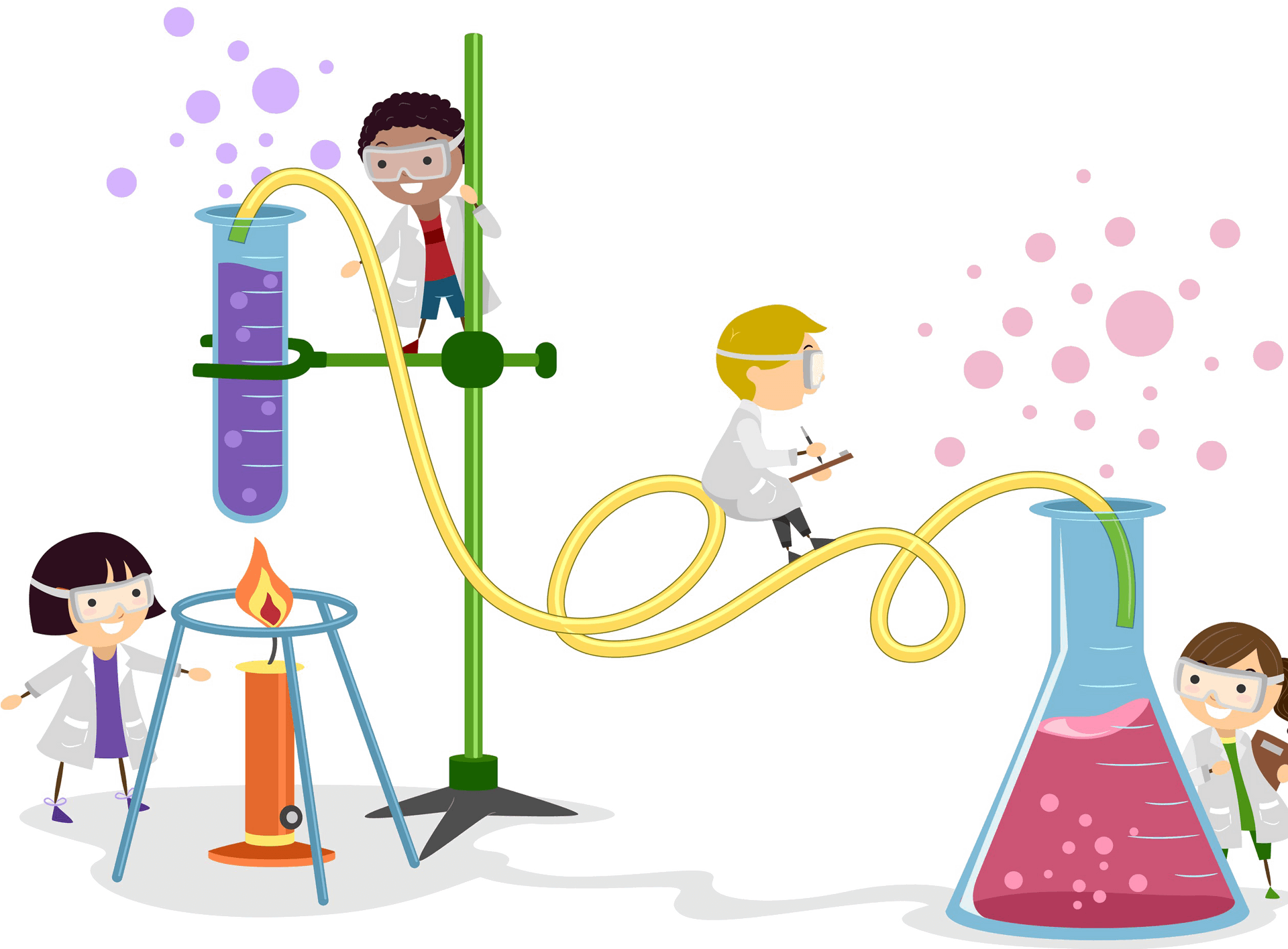 Kids Science Experiment Cartoon PNG Image