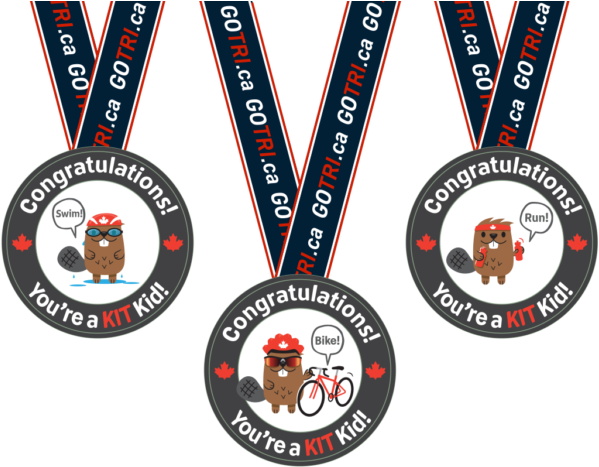 Kids Triathlon Medals Set PNG Image