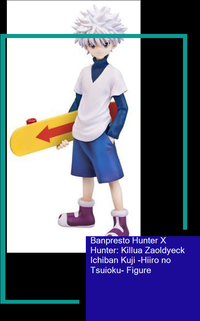 Killua Zaoldyeck Skateboard Figure PNG Image