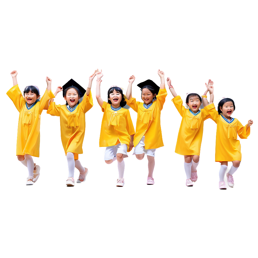 Kindergarten Graduation Joyful Dance Png Kmw43 PNG Image