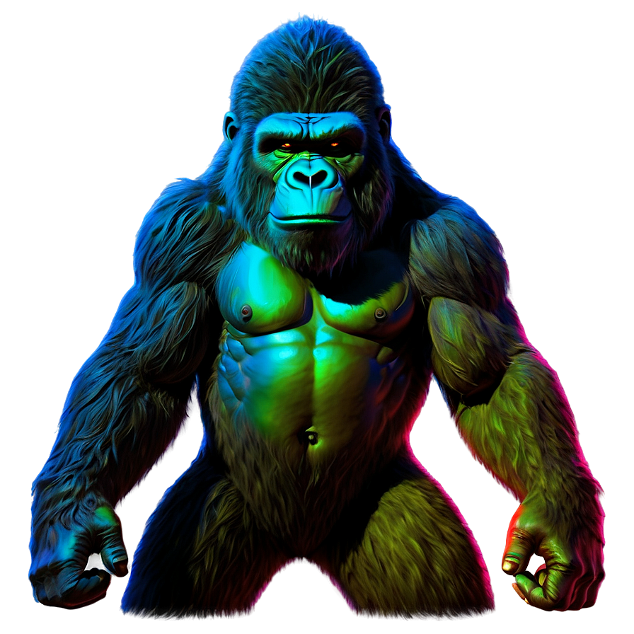 King Kong Neon Art Png Mjj PNG Image