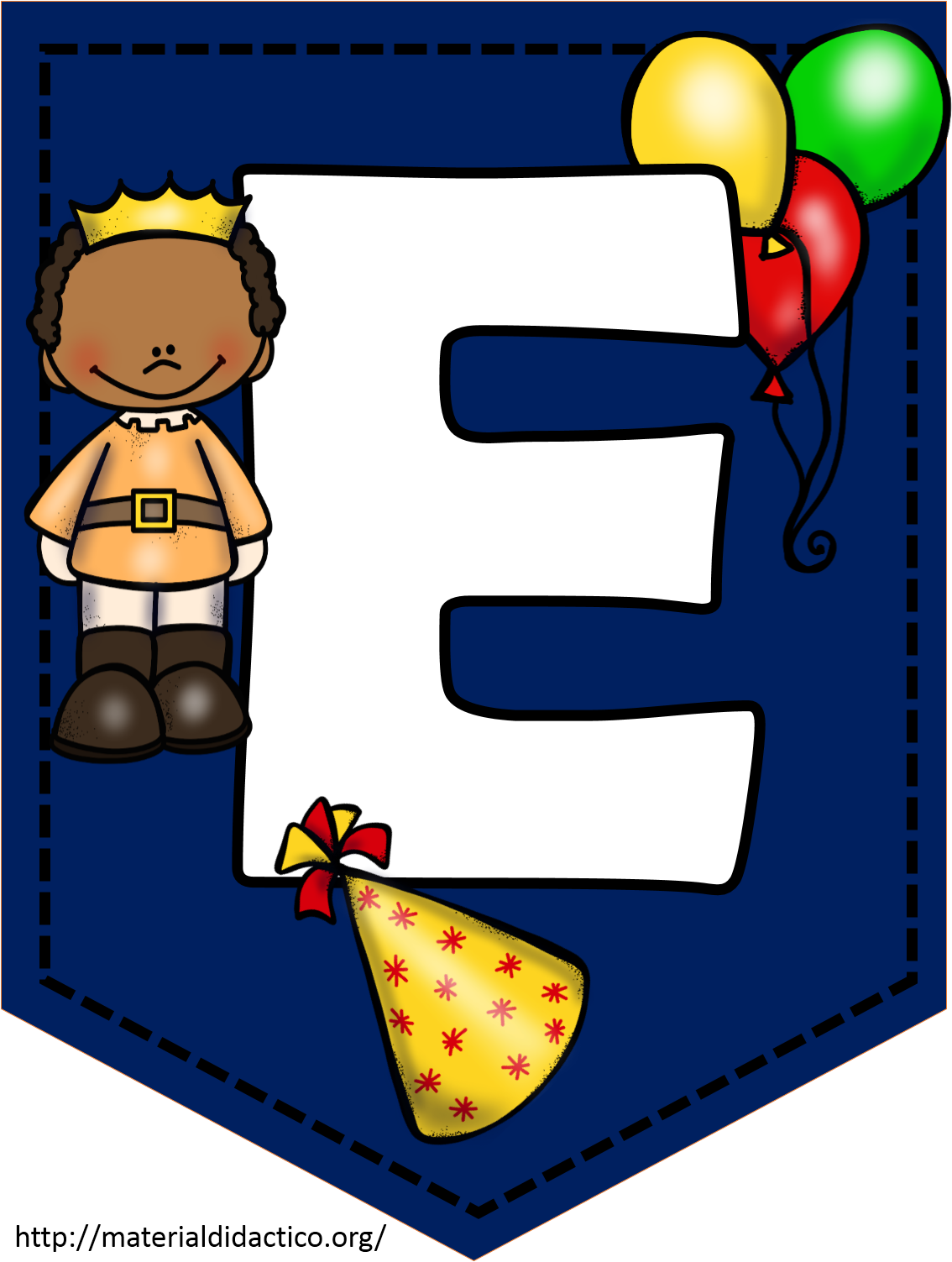 King Letter E Banner Design PNG Image