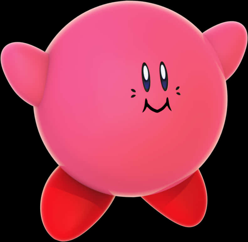 Kirby Iconic Pink Character PNG Image