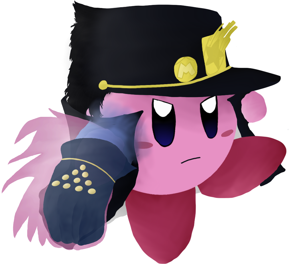 Kirby Jotaro Crossover Art PNG Image