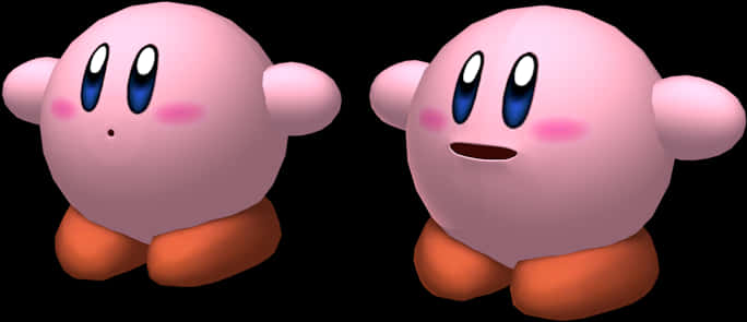 Kirby_ Twins_3 D_ Render PNG Image