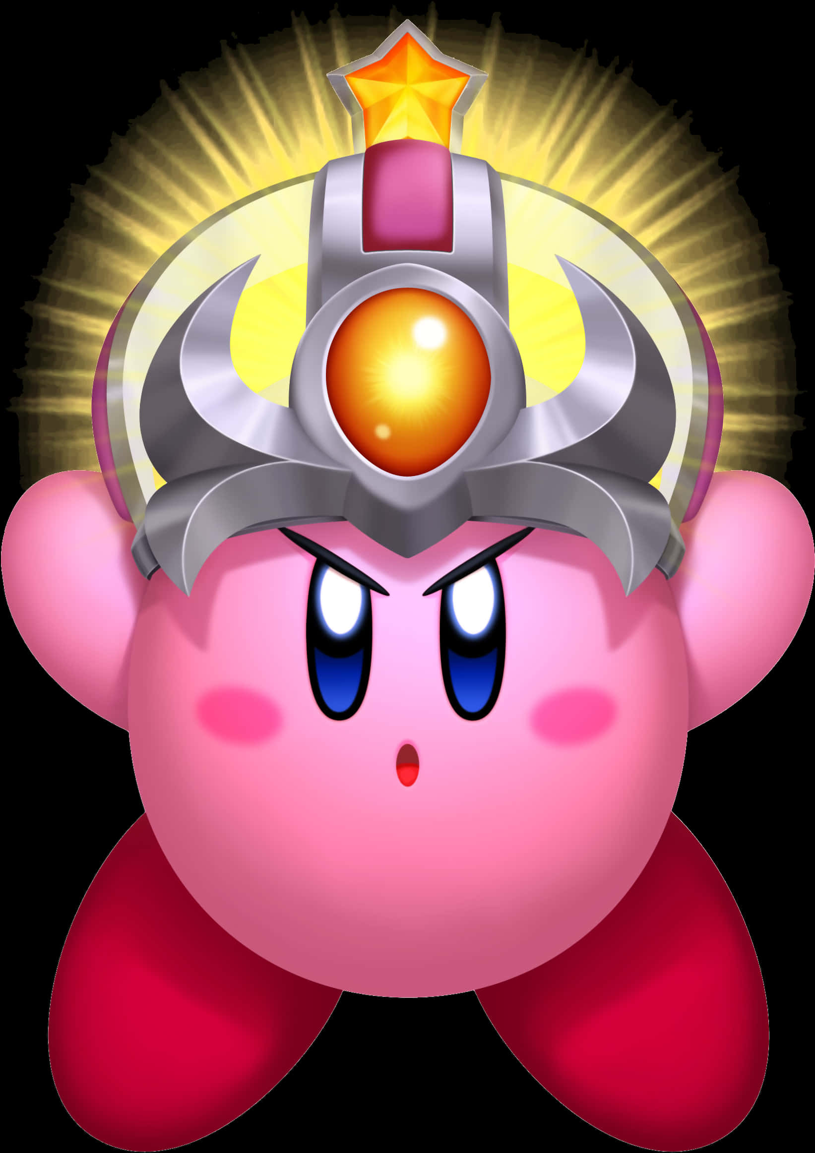 Kirby_with_ Star_ Rod_ Helmet PNG Image