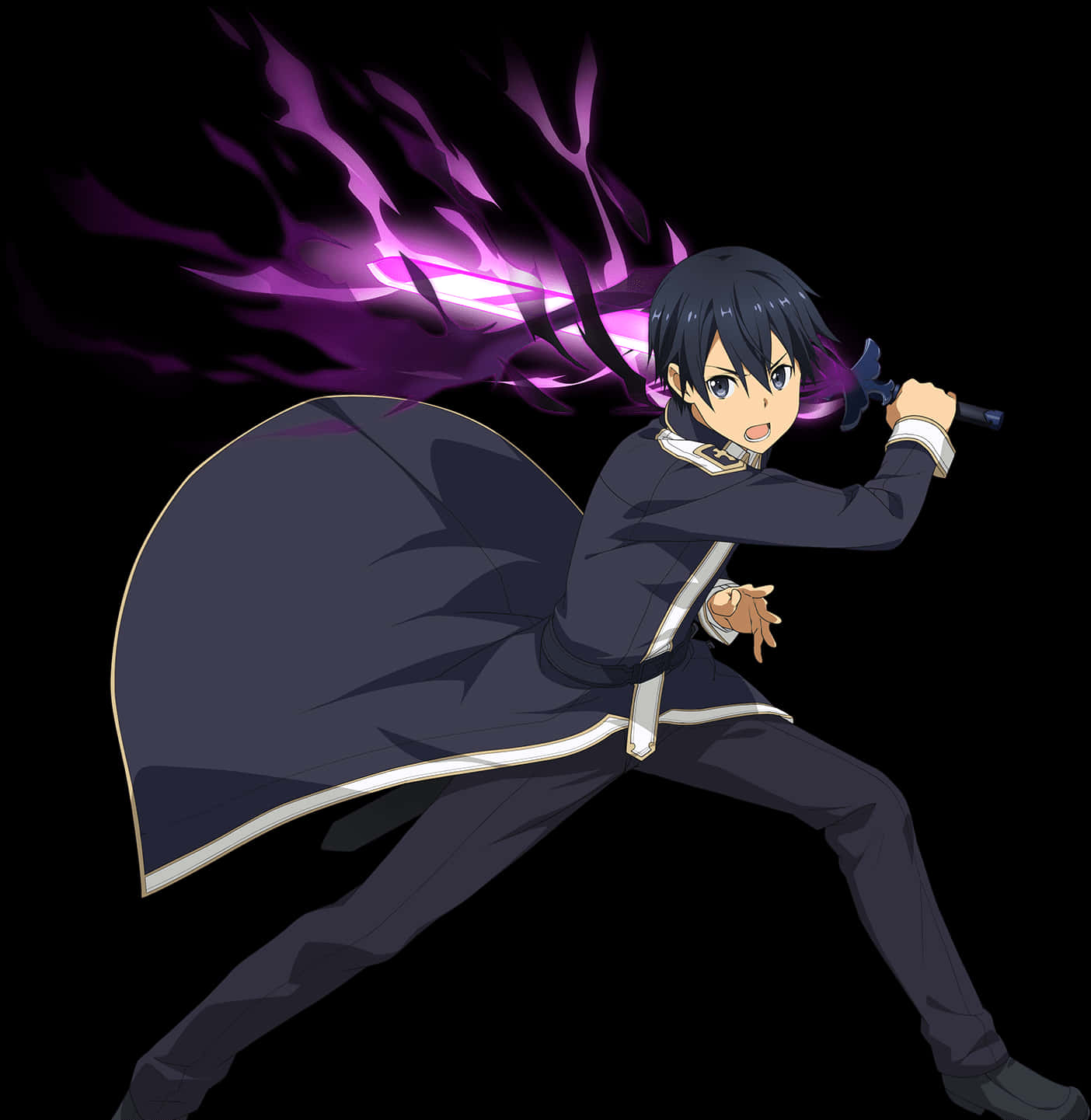 Kirito Sword Art Online Action Pose PNG Image