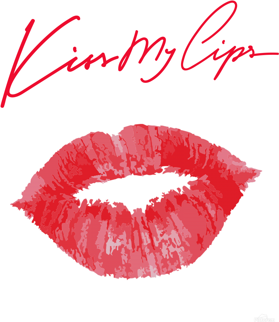 Kiss My Lips Red Artwork PNG Image