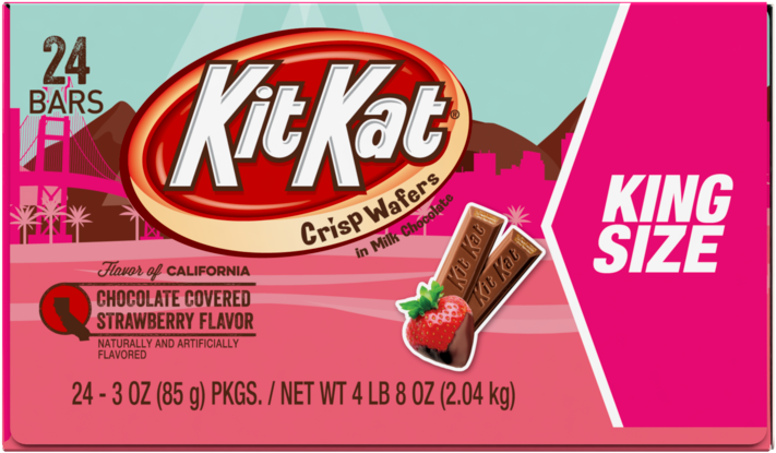 Kit Kat Chocolate Covered Strawberry Flavor King Size Packaging PNG Image