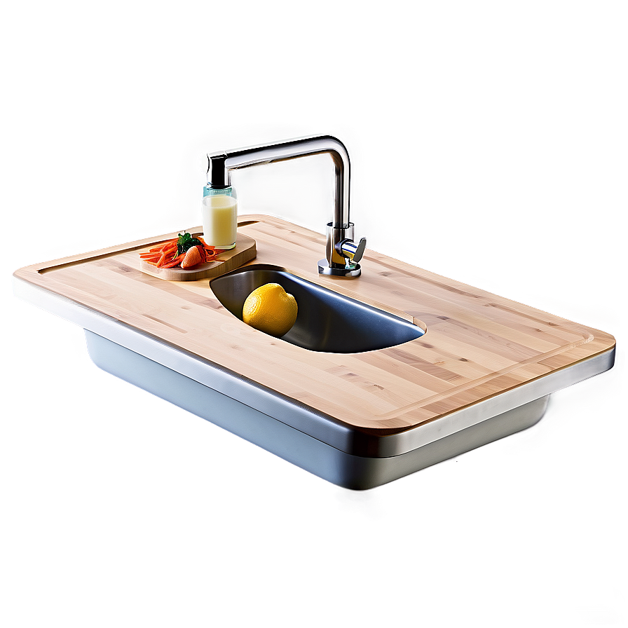 Kitchen Sink With Cutting Board Png 06122024 PNG Image