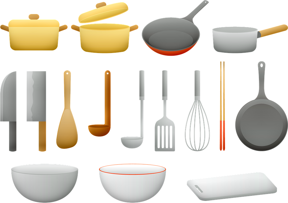 Kitchen_ Utensils_and_ Cookware_ Set PNG Image