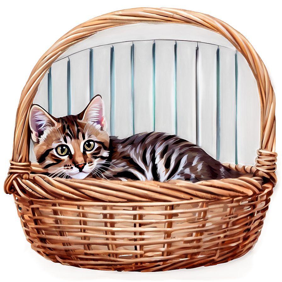 Kitten In Basket Png Fib PNG Image