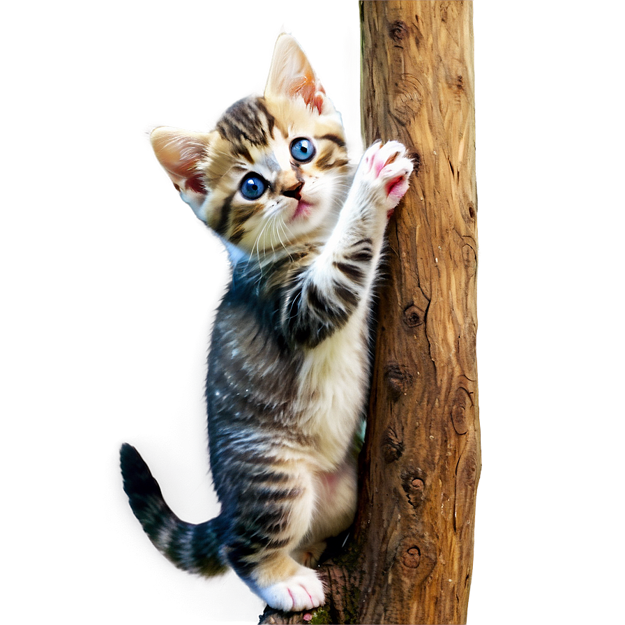 Kitten On Tree Png Qtc15 PNG Image