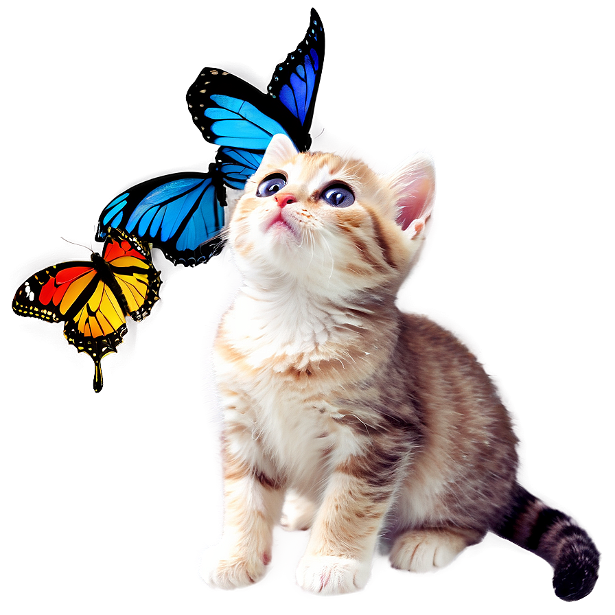 Kitten With Butterfly Png Cuv49 PNG Image