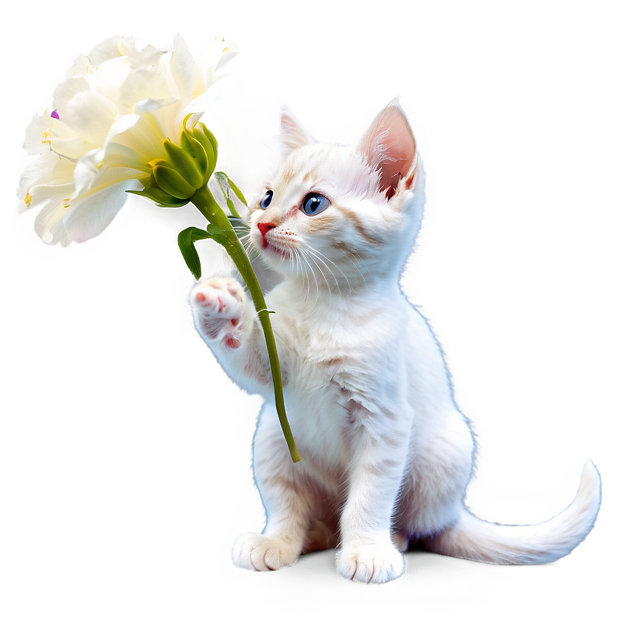 Kitten With Flowers Png Nth94 PNG Image