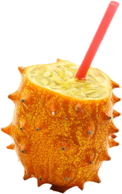 Kiwano Fruit Drinkwith Straw PNG Image