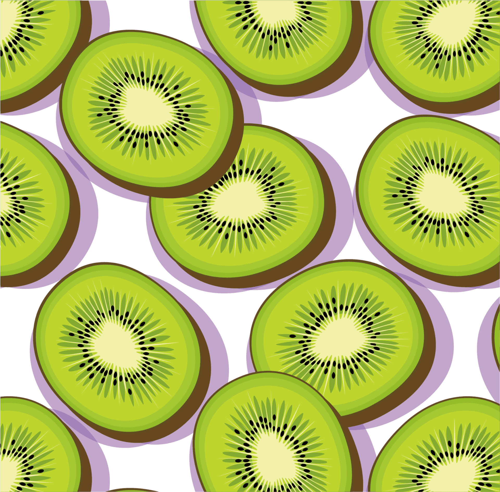 Kiwi Fruit Pattern Background PNG Image