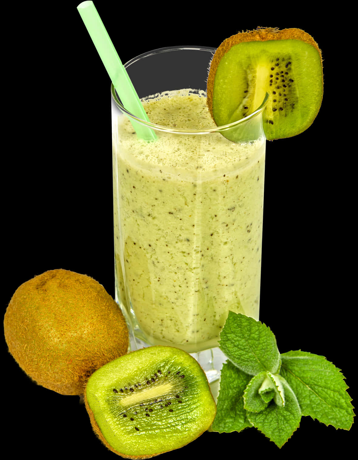 Kiwi Smoothiewith Fresh Mint.jpg PNG Image