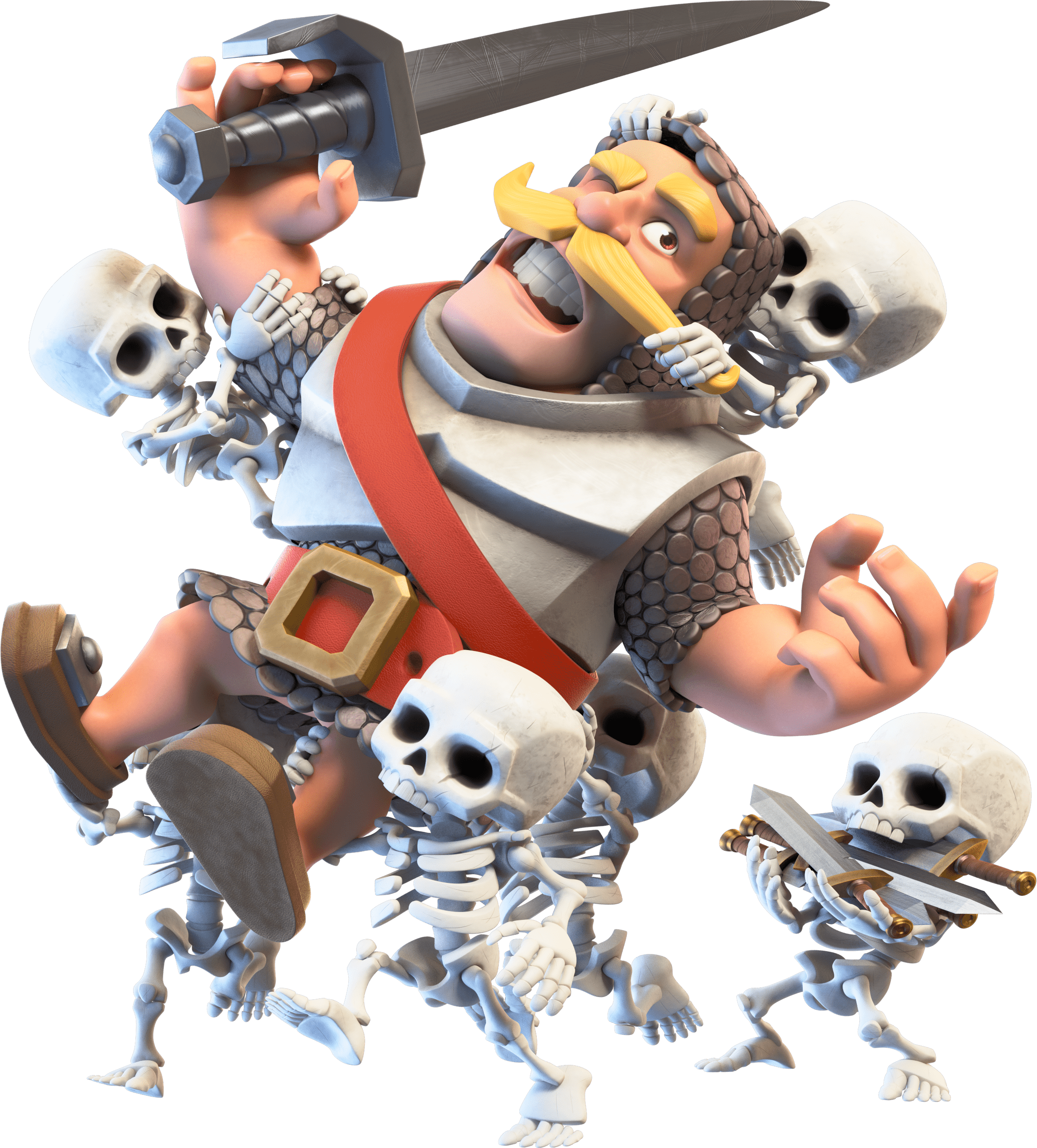 Knight Battling Skeletons PNG Image